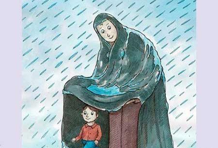 عکس مادر و دختر نقاشی
