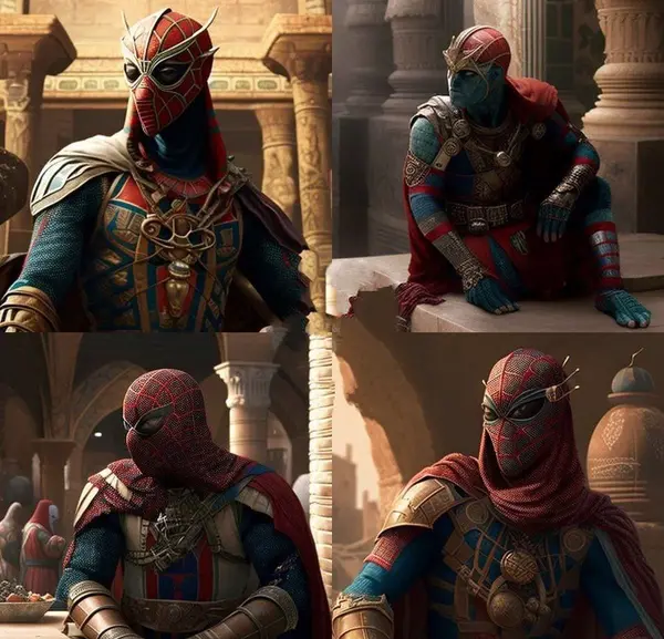 عکس مرد عنکبوتی سیاه ایستاده
