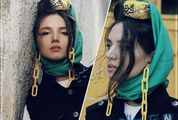 عکس مرد با روسری خنده دار