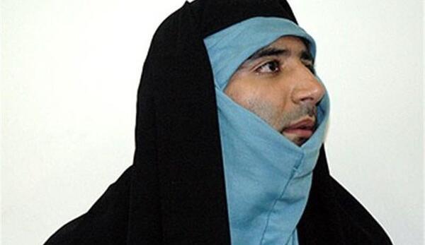 عکس مرد با روسری خنده دار