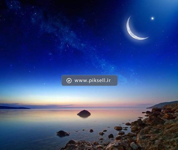 عکس ماه و ستاره ها در شب