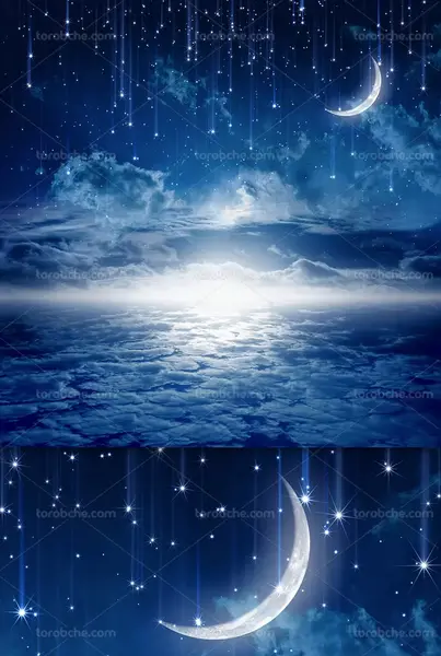 عکس ماه ستاره شب