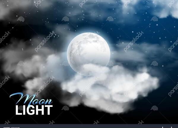 عکس ماه در شب مهتابی