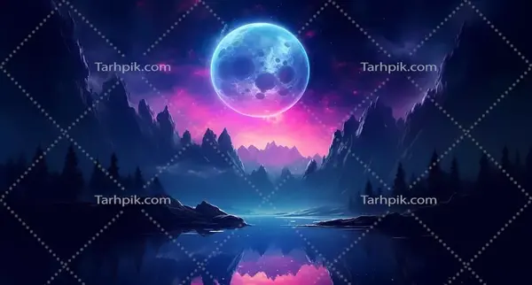 عکس ماه در شب مهتابی