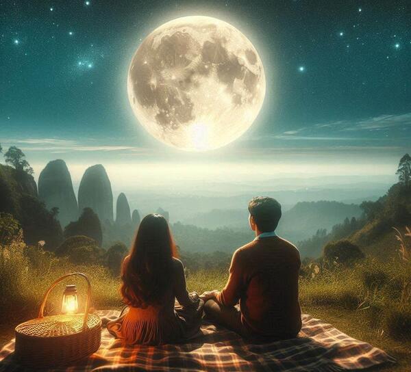 عکس فیک ماه در شب