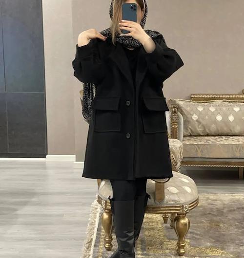 عکس پالتو مشکی زنانه