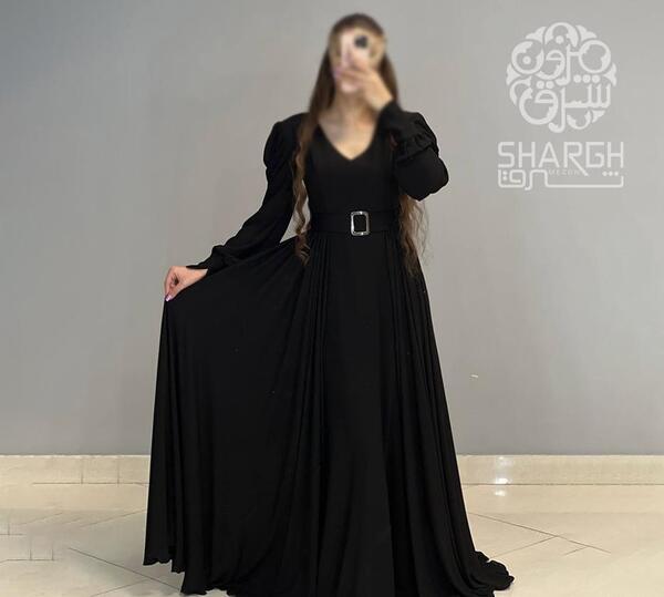 عکس پارچه کرپ حریر مشکی