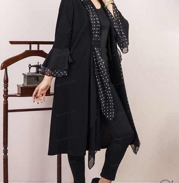 عکس پارچه کرپ حریر مشکی