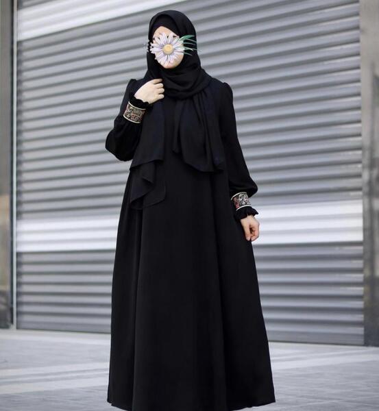 عکس پارچه کرپ حریر مشکی