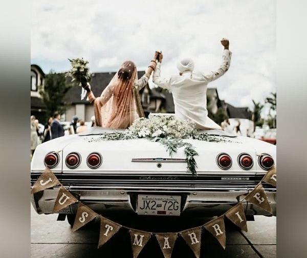 عکس گل ماشین عروس جدید