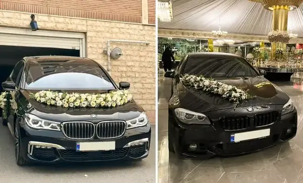 عکس گل ماشین عروس جدید