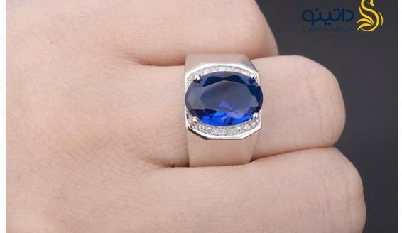 عکس انگشتر یاقوت کبود مردانه