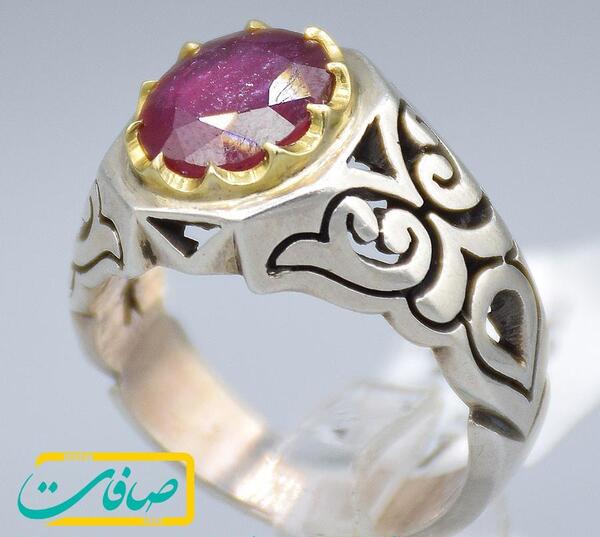 عکس انگشتر یاقوت قرمز مردانه