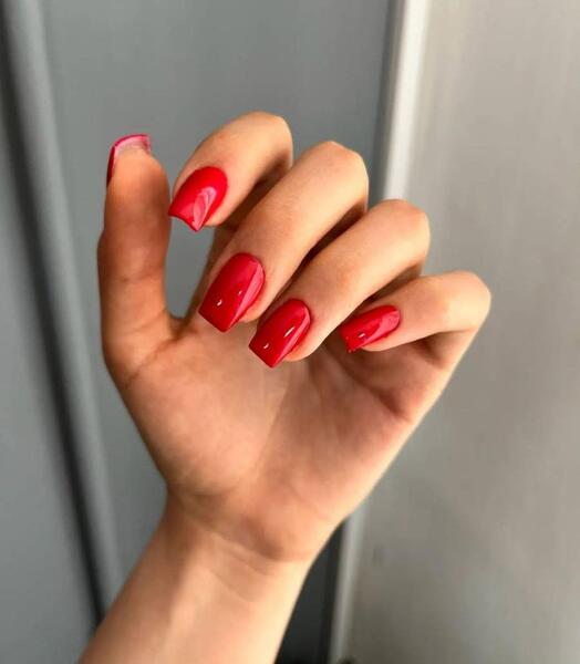 عکس ناخن گلدونی قرمز