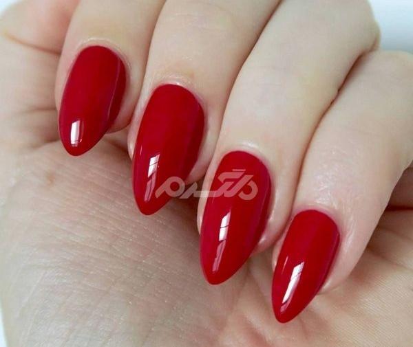 عکس ناخن گلدونی قرمز