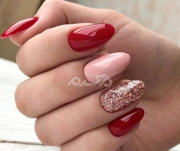 عکس ناخن گرد قرمز