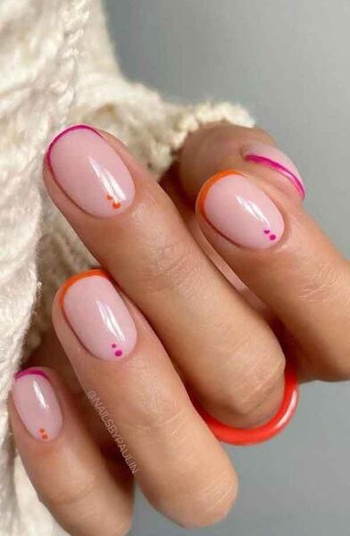عکس ناخن فرنچ گرد