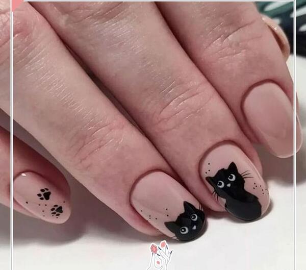 عکس ناخن طرح گربه