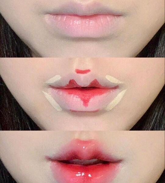 عکس آرایش لب کره ای