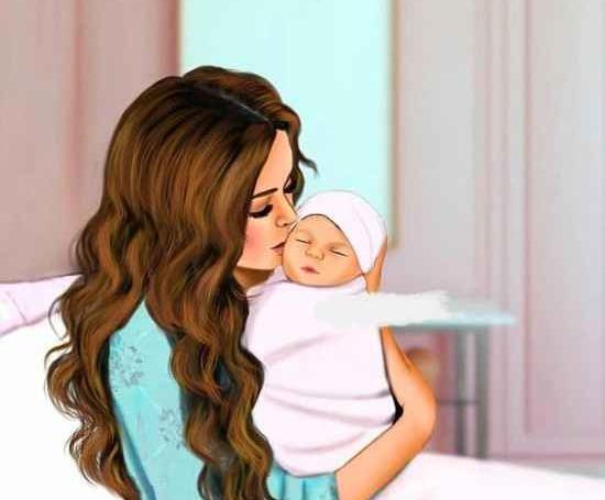 کارتونی عکس مادر و فرزند فانتزی