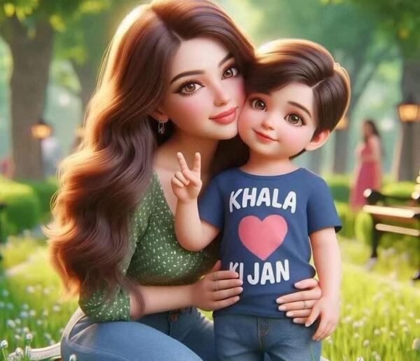 کارتونی عکس مادر و فرزند فانتزی