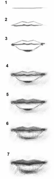 عکس لب ساده نقاشی