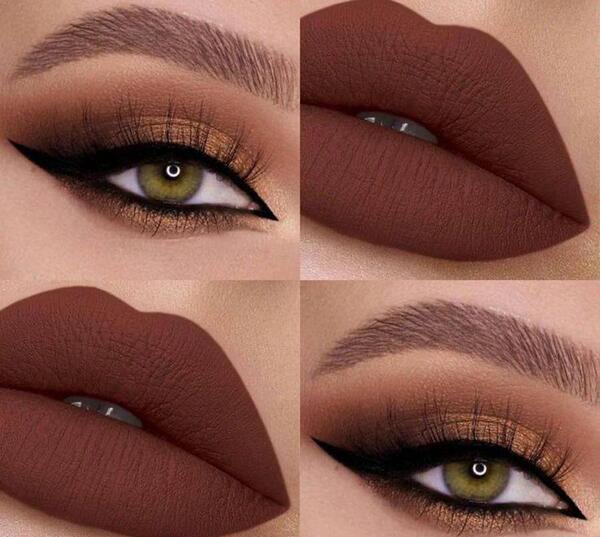 عکس رژ لب قهوه ای روشن