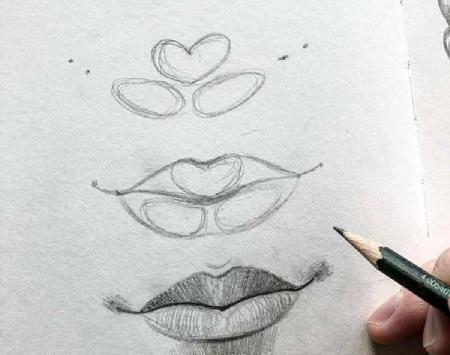 عکس لب نقاشی ساده