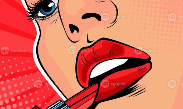 عکس نقاشی لب قرمز
