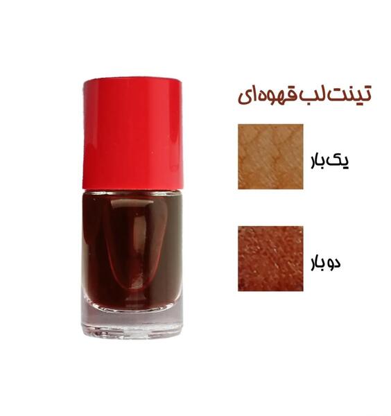 عکس تینت قهوه ای روی لب