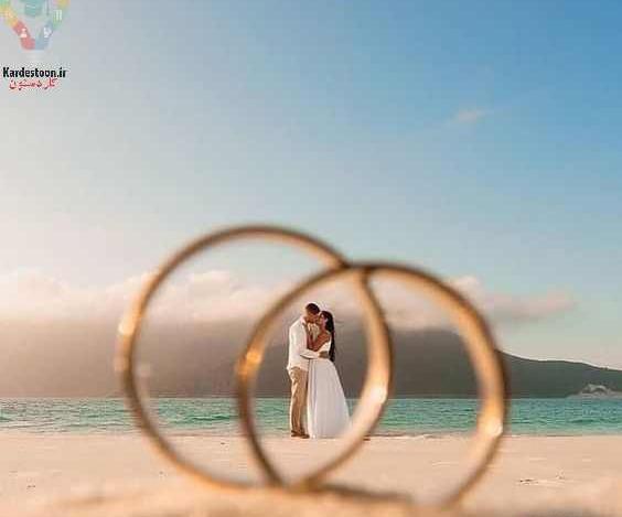 عکس عروس داماد لب دریا