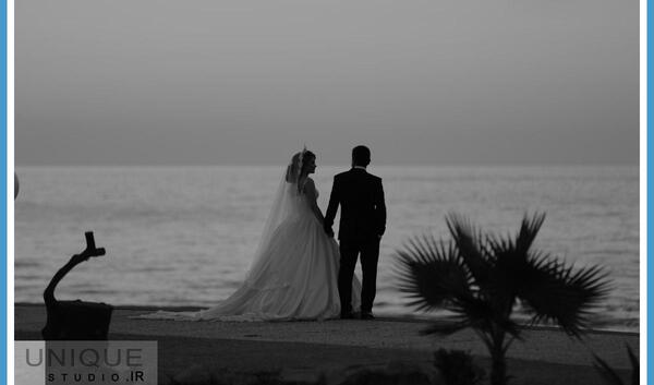 عکس عروس داماد لب دریا