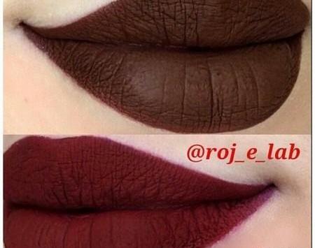 عکس رژ لب زرشکی مخملی