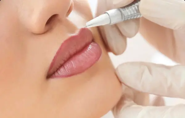 عکس خط لب و رژلب تاتو