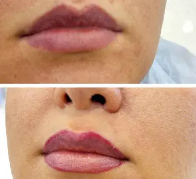 عکس خط لب و رژلب تاتو