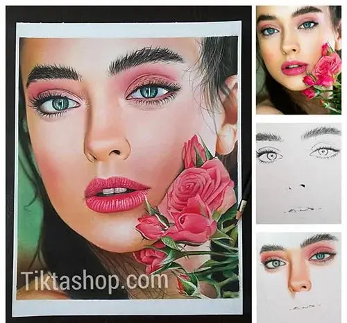 عکس نقاشی لب رنگی