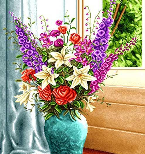 عکس گلدان لب پنجره
