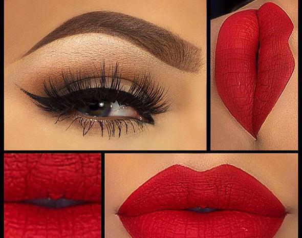 عکس رژ لب قرمز اکلیلی