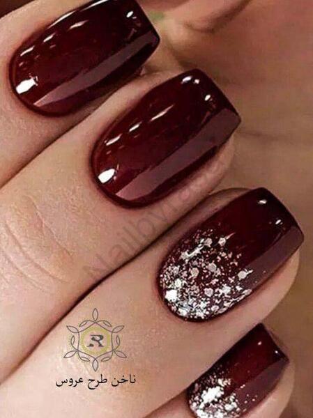 عکس ناخن مصنوعی عروس قرمز