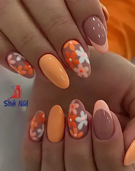 عکس ناخن نارنجی مات