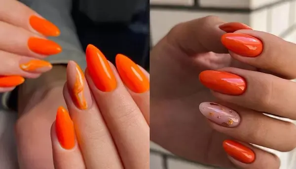 عکس ناخن نارنجی جیغ