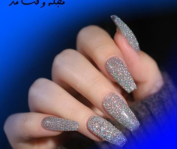 عکس ناخن دیسکو نقره ای