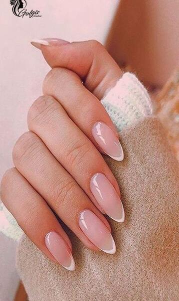 عکس ناخن هلویی فرنچ