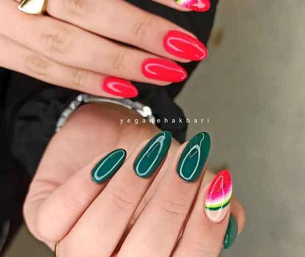 عکس ناخن یلدایی ساده