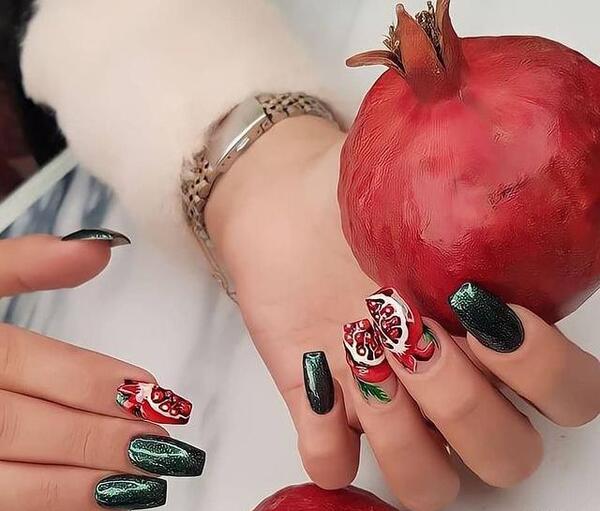 عکس های ناخن شب یلدایی