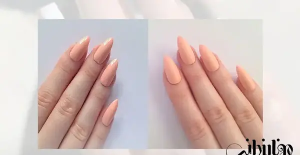 عکس طرح ناخن هلویی