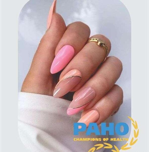 عکس طرح ناخن هلویی