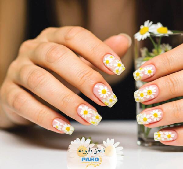 عکس ناخن گل بابونه