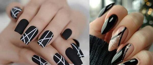 عکس ناخن مشکی بلند