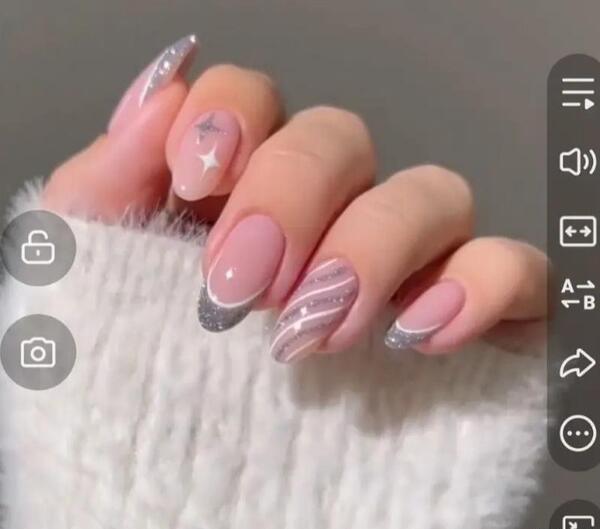 عکس کاشت ناخن رنگ گلبهی
